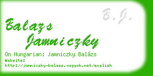balazs jamniczky business card